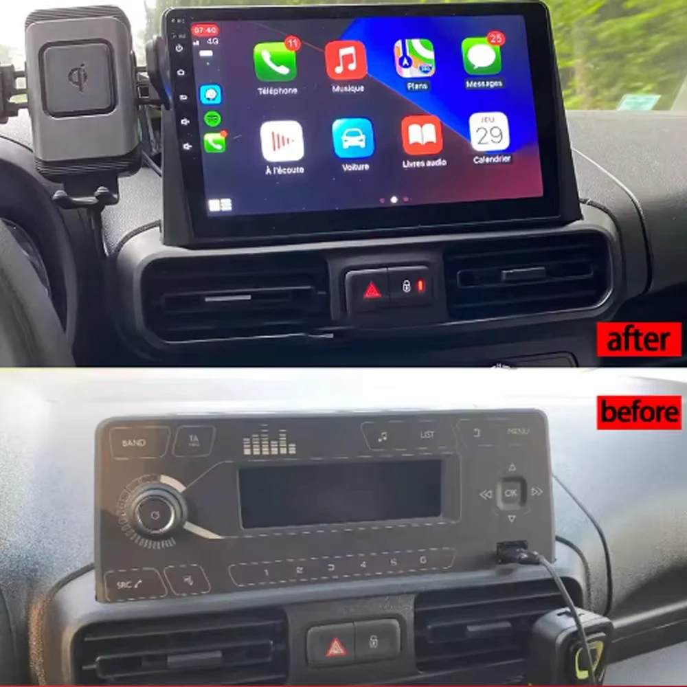 أندرويد 15 Carplay راديو السيارة ستيريو مشغل فيديو الوسائط المتعددة لسيتروين بيرلينجو 2019 بيجو شريك ريفتر 2020 لأوبل كومبو