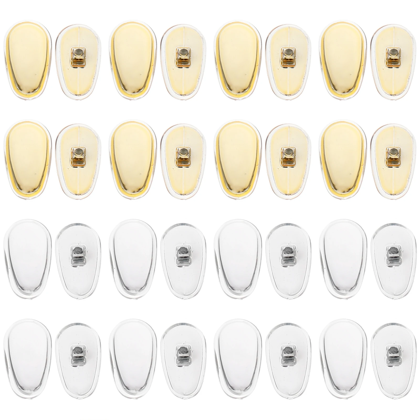 

16 Pairs Eyeglasses Nose Pads Silica Gel Anti Slip Metal Frame Accessories for Prescription Reading Wire Sunglasses Durable