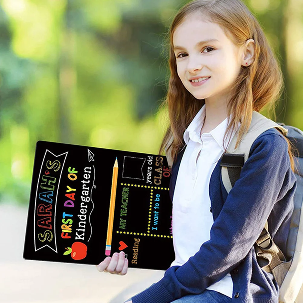 

Erasable Chalkboard School Supply Double Sided Colorful Creative Student DIY Classroom Decor Reusable Chalk Board First Day