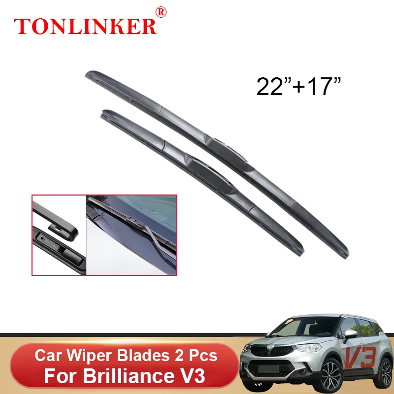 

TONLINKER Car Wiper Blades For Brilliance V3 2017 2019 2020 2021 2022 Accessories Front Windscreen Wiper Blade Brushes Cutter