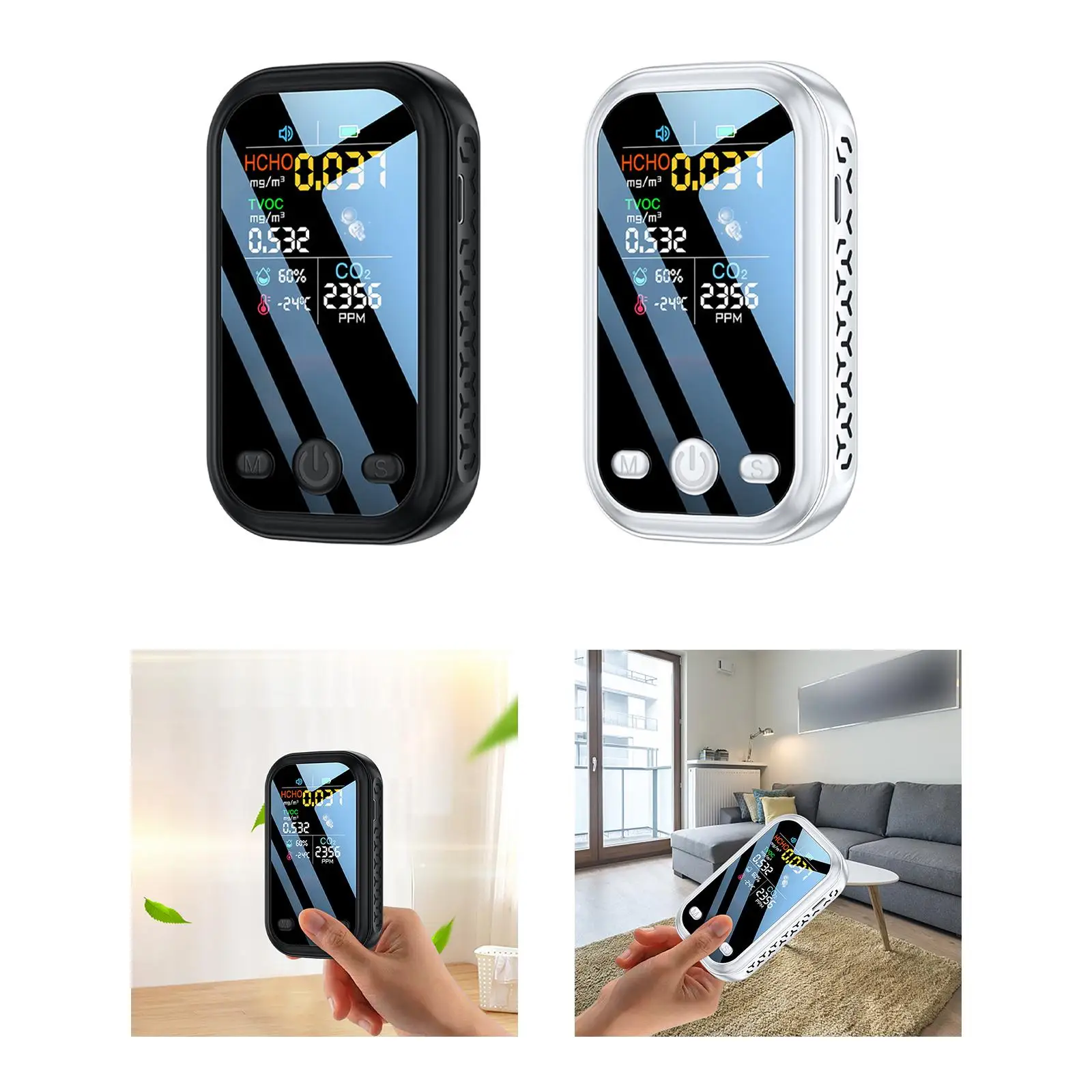 Carbon Dioxide Monitor LCD Display for Bathroom Indoor Living Room