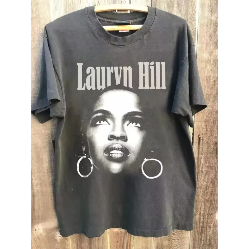 Camiseta Lauren Hill 90s Album para hombre, estilo retro Genjuku, camiseta informal unisex de verano