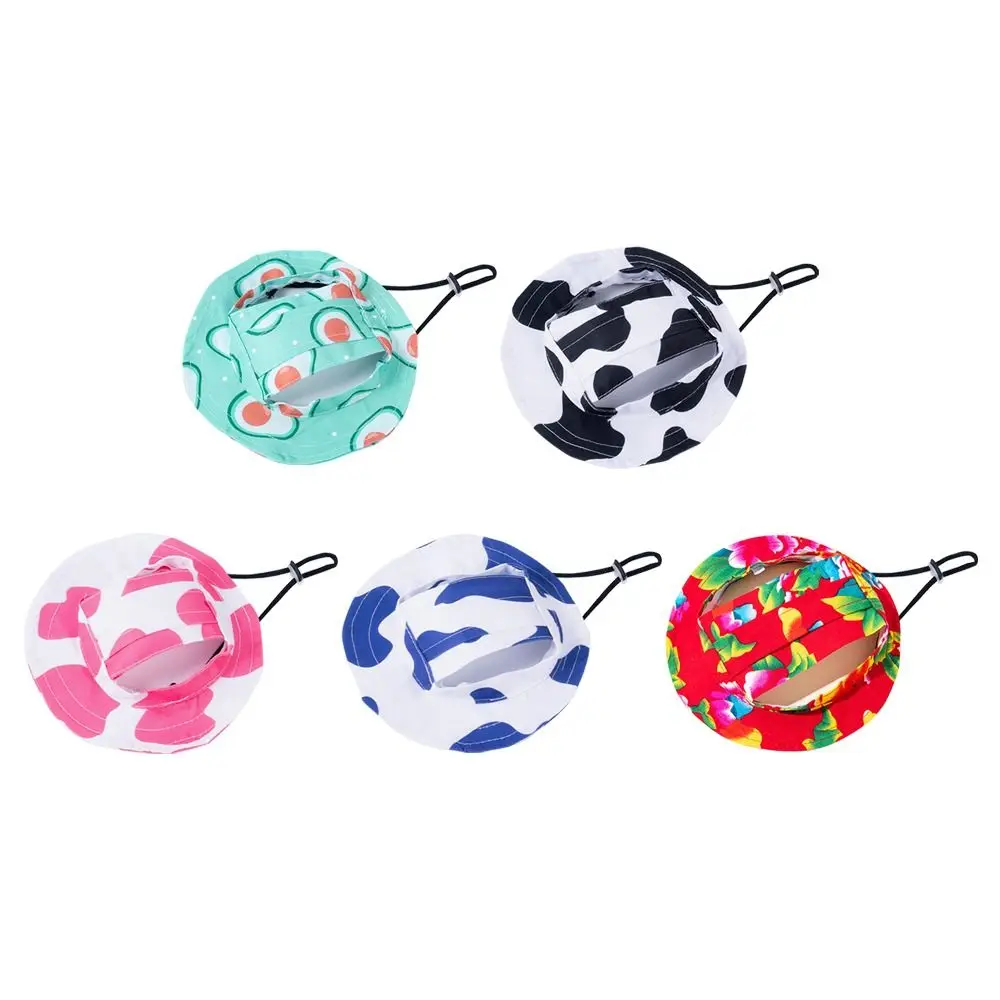 Fashion Adjustable Pet Sun Cap Breathable Sun Protection Dog Bucket Hat Anti Stripping Cat Fisherman Hat Outdoor