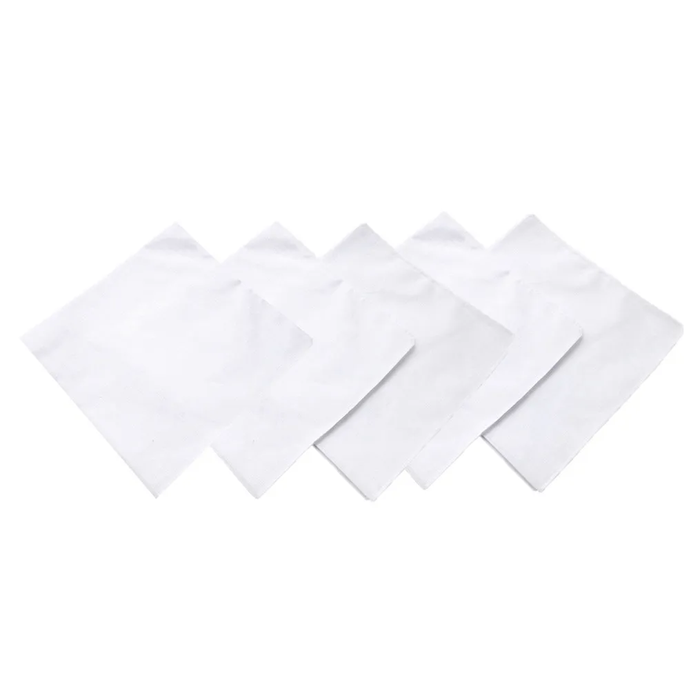 5Pcs Cotton Handkerchief Premium Quality Simple Design for Comfortable Reusable Washable DIY Art Noserag Accessory
