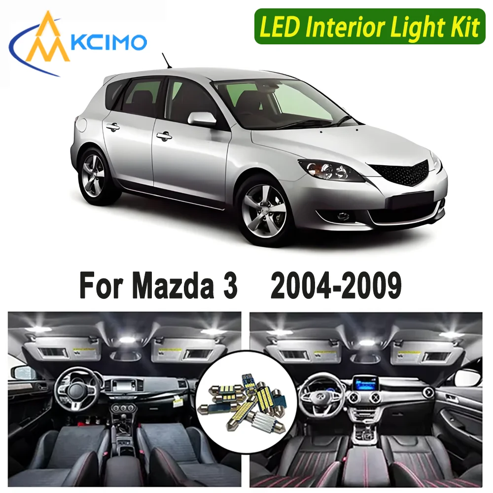 

Kcimo LED For Mazda 3 (2004-2009) Premium Bright LED Interior Dome Map Trunk Light Kit Car Led Lamps New Canbus Car LED Lights