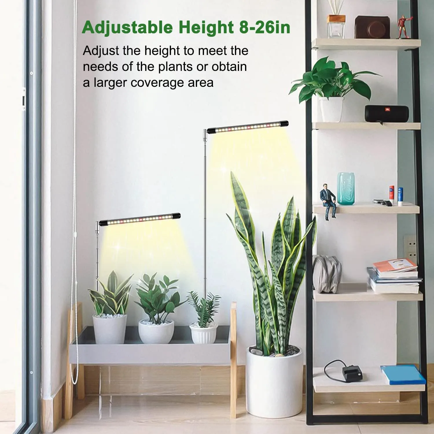 A67P-Full Spectrum LED تنمو أضواء للنباتات الداخلية مع ارتفاع قابل للتعديل، 3 طيف إضاءة، مؤقت تلقائي 3/9/12 ساعة قابس أمريكي #4