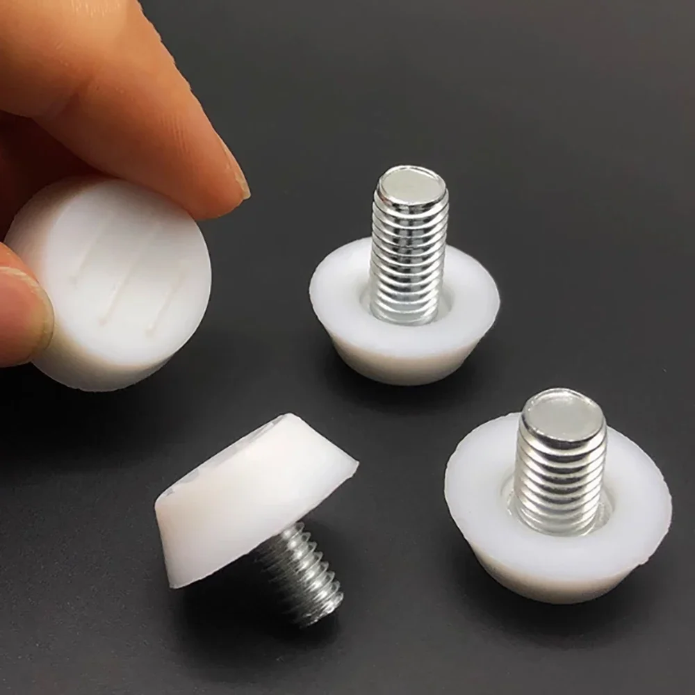 White PE Rubber Adjustable Feet Pad Furniture Leg Anti-shock Protection With Screw M6 M8 Table Chair Balck Leveling Foot Pad
