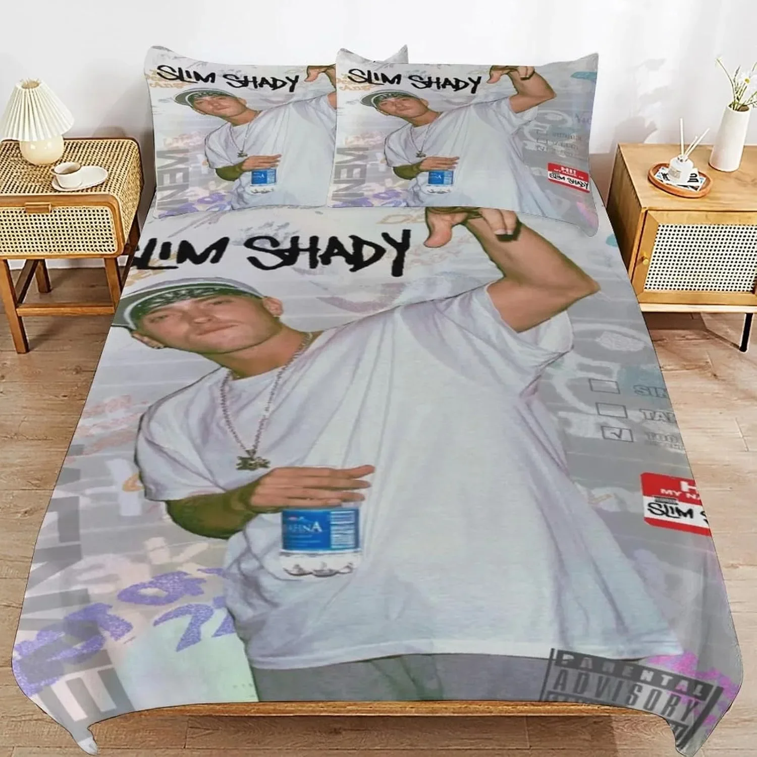 Hiphop Rapper Eminem Bedding Set Single Twin Full Queen King Size Bed Set Bedroom Eminem Duvet Cover Beddings Suit Gift