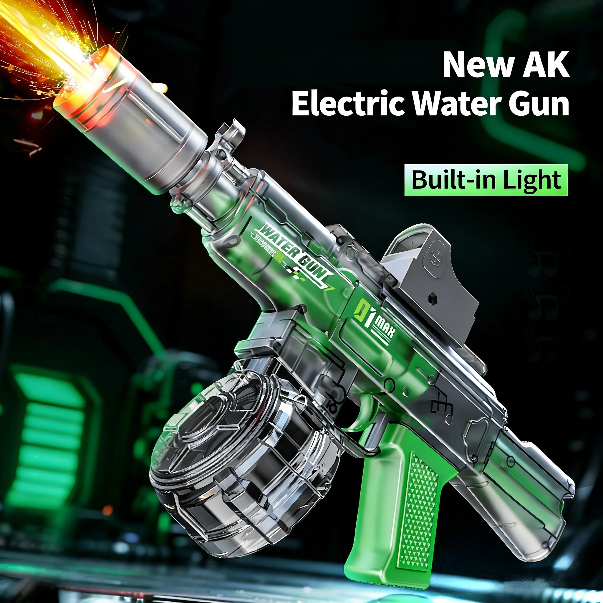 AK Elektrische Dauerfeuer-Wasserpistole, Vollautomatische Hochgeschwindigkeits-Outdoor-Wasserspritzpistole
