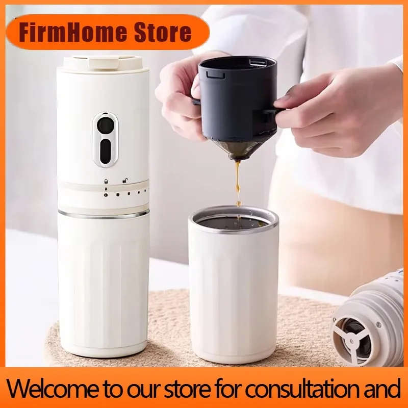 FirmHome StorePortable Coffee Machine Mini Small Grinding Bean Integrated Electric Coffee Grinder Capsule Espresso Maker Househo