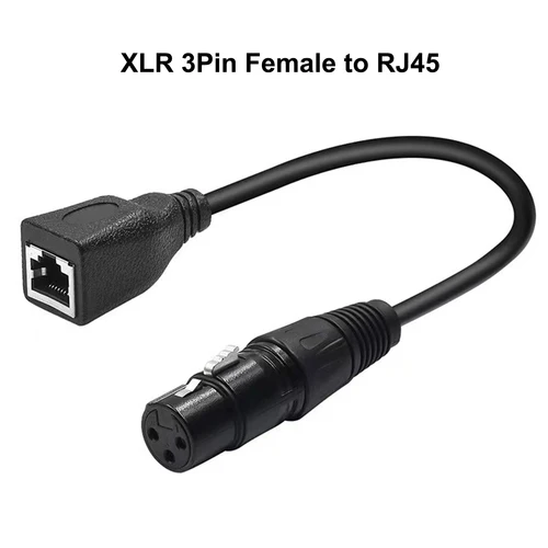 Imagen 2 del producto Cable adaptador XLR RJ45 de 3 pines-XLR macho de 3 pines a RJ45 + XLR hembra de 3 pines a RJ45 hembra Cable convertidor adaptador Ethernet DMX