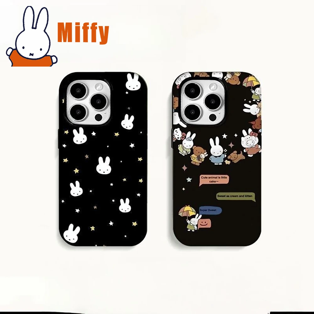Kawaii Miffy IPhone XS/XR/11/12/13/14/15/16ProMax Phone Case Cute Miffy Friends Silicone Cover Anti-scratch Protective Girl Gift