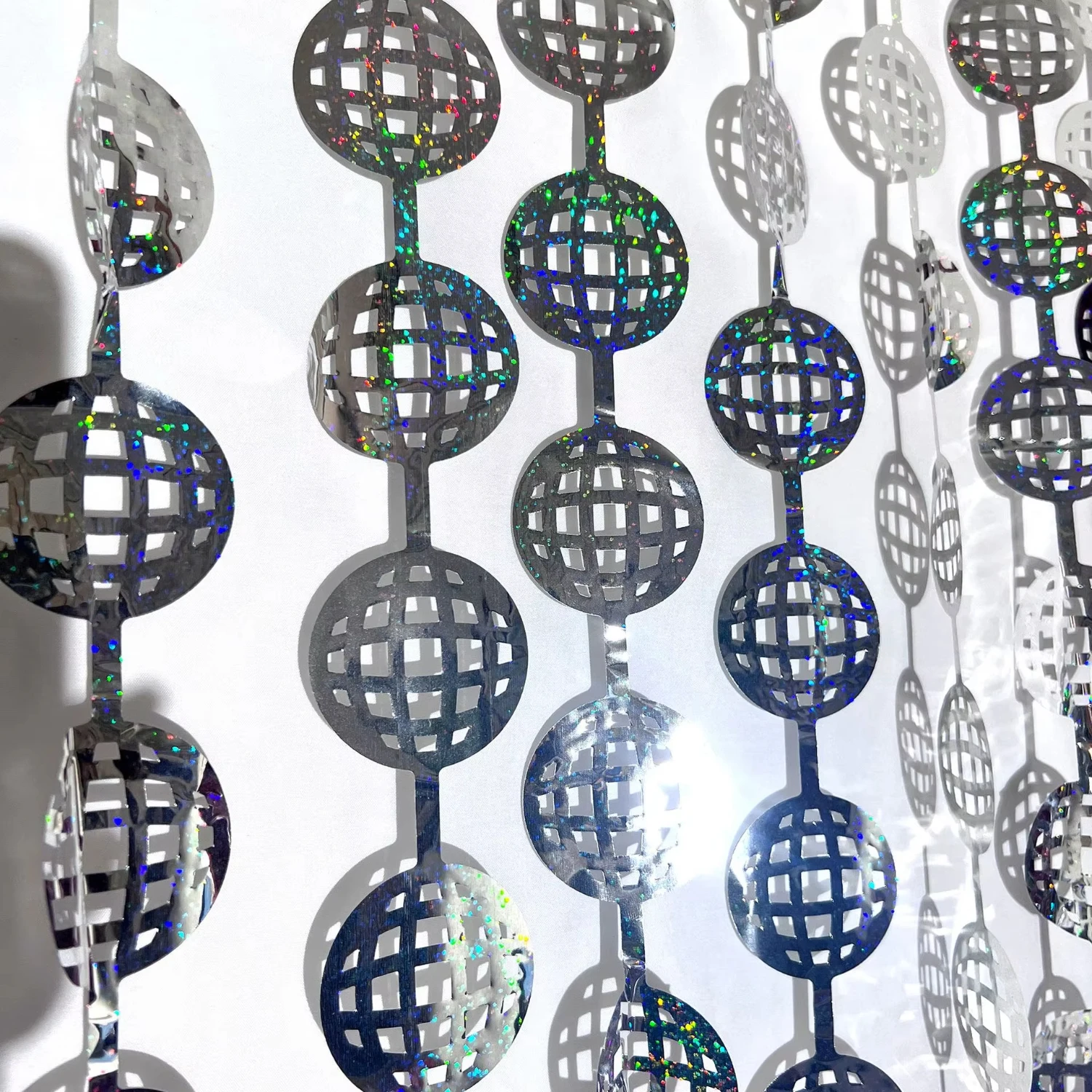 shiny sliver disco ball foil curtains festival holiday party decorations curtains