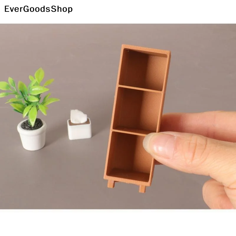 New New 1Pcs Dollhouse Miniature Bookshelf Bookcase Model Simulation Storage Cabinet Locker Ornament Furniture Decor Toy