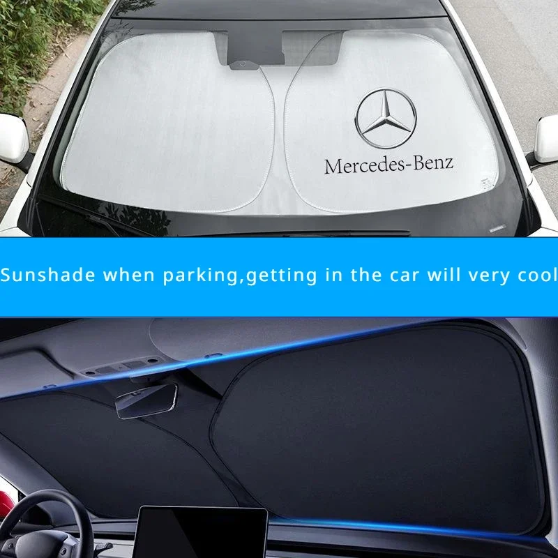 Car Front Window Sunshade Shield Folding Windshield UV Block Cover For Mercedes benz  W212  W205 W177  CLS CLA CLK CLG GLS X253