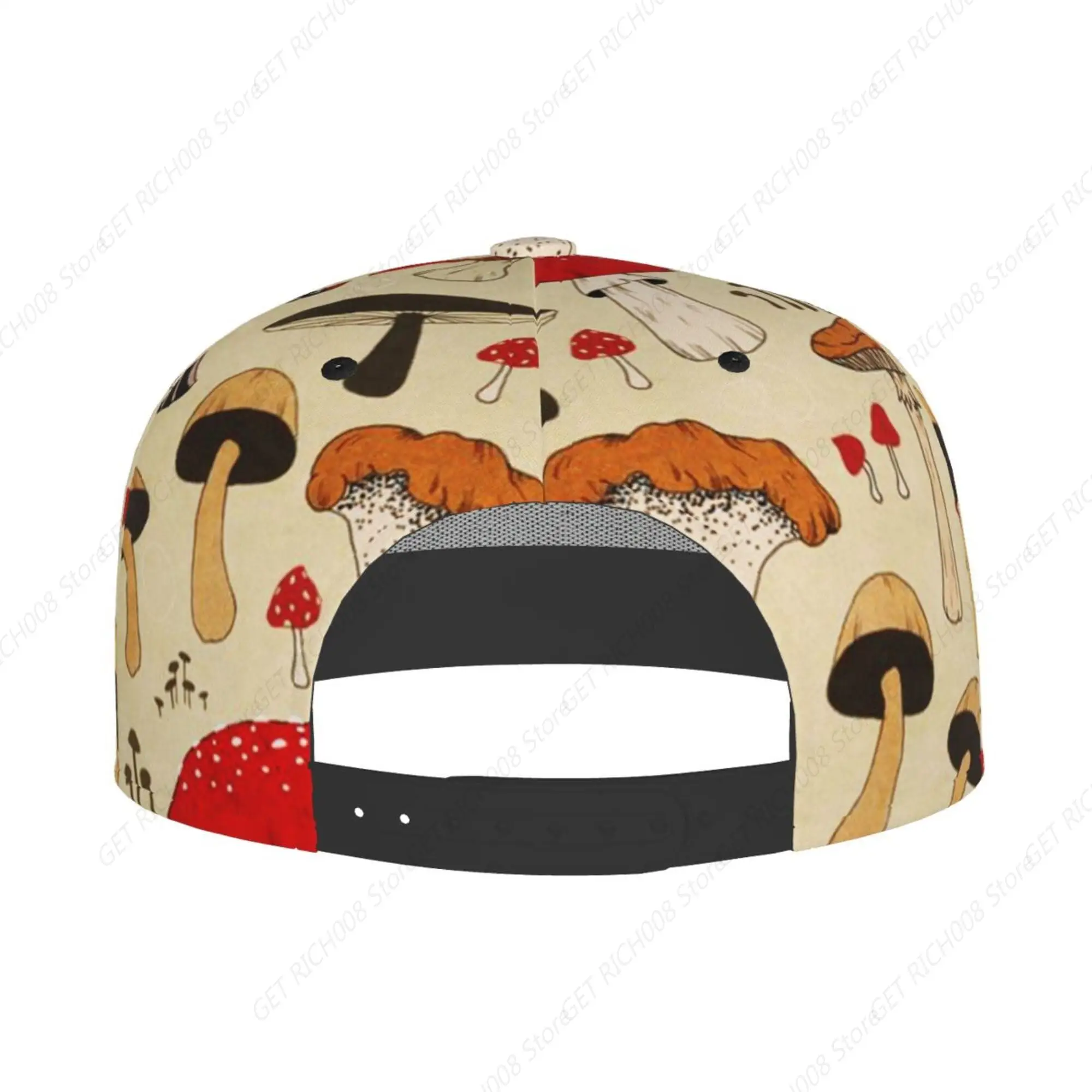 Gorra de béisbol informal con diseño de seta para hombre y mujer, gorra de camionero con ajuste relajado, sombrero de ala plana ajustable, gorra para papá, gorros de Hip Hop