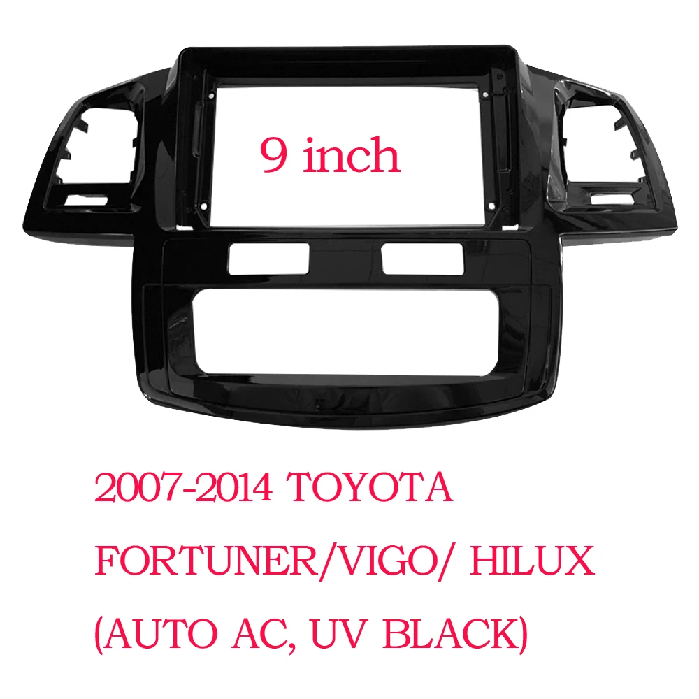 2 Double Din Panel Car Android Frame In-dash Kits9 Inch Fascia For Toyota Fortuner Hilux 2005-2014