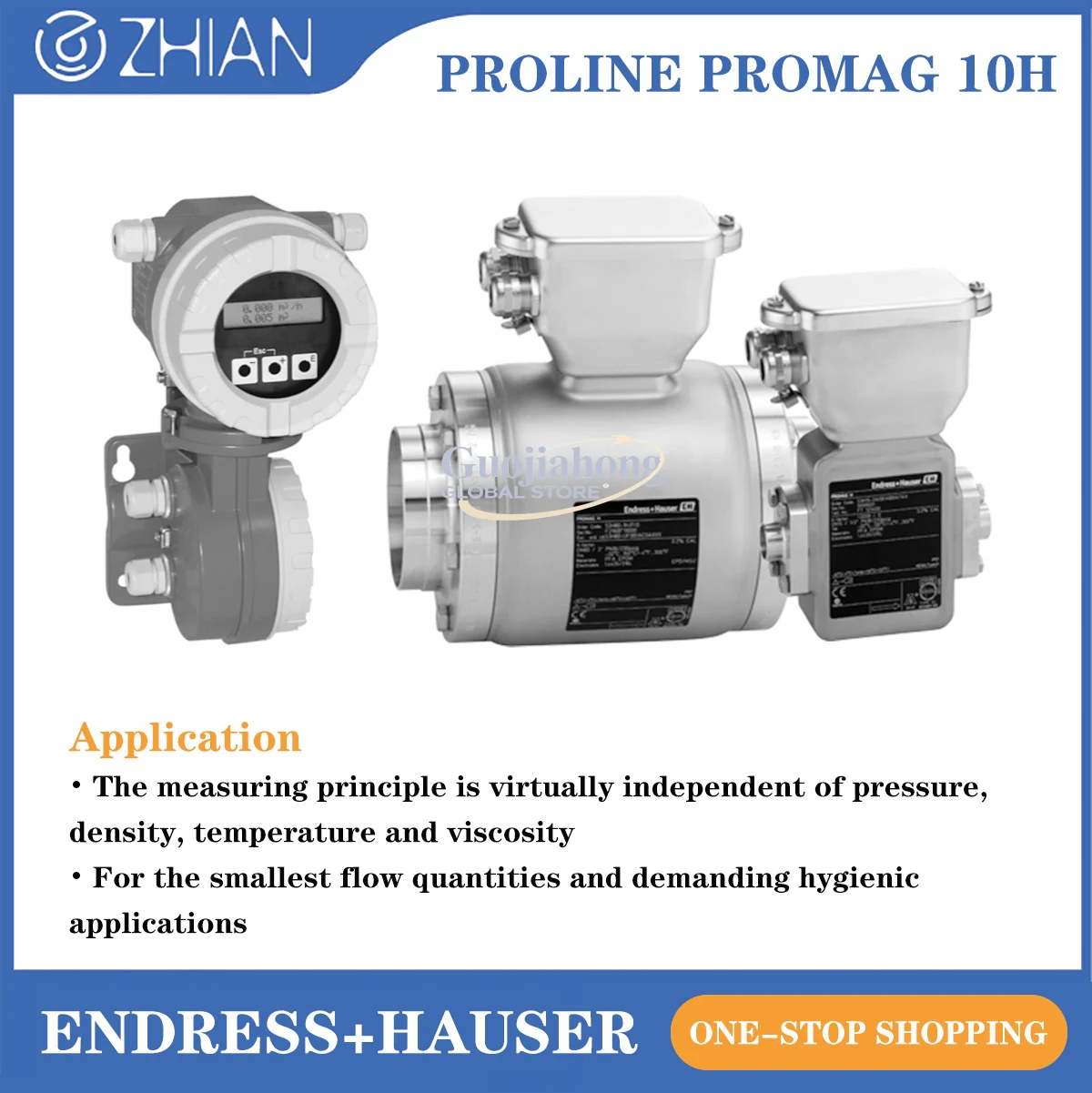 Elektromagnetische flowmeter Endress + Hauser magnetische flowsensor E + H Voedsel- en drankhygiëne Promag 10H1H 4 inch magnetische Flo