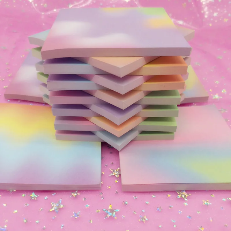 50Pcs Rainbow Convenience Stickers Wish Stickers Portable And Tearable Notes Learning Office Supplies Notepad