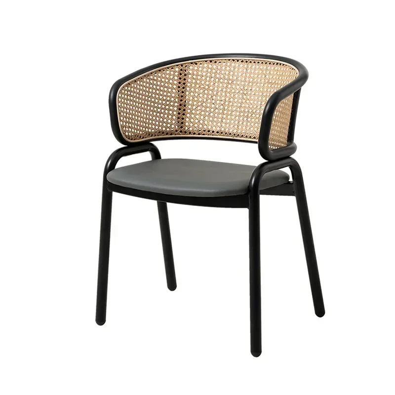 z Household Retro Style Rattan With Backrest Armrest Leisure Chair Simple Modern Living Room Chair Dining Chair New