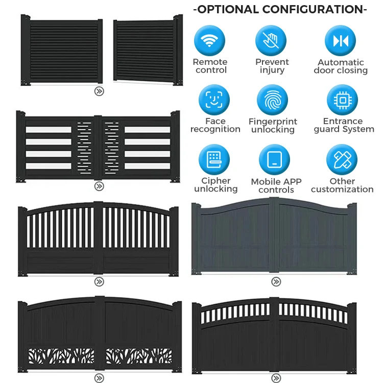 Automatic Aluminum House Gate Designs Garden Aluminum Gate Gates for Residential Houses Weather Resistant Outdoor Use