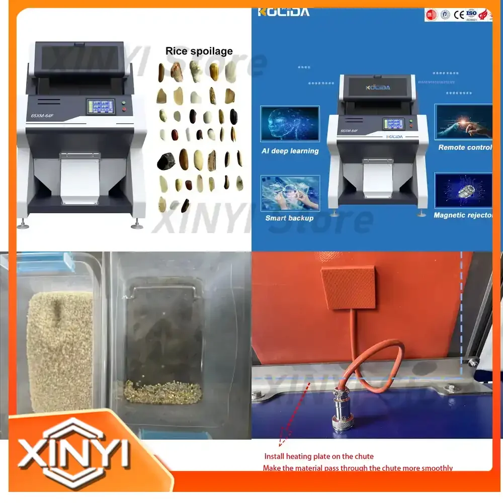 Mini Intelligent Rice Color Sorter for Grain Coffee Peanut Peel Garlic Beans Color Sorting Machine