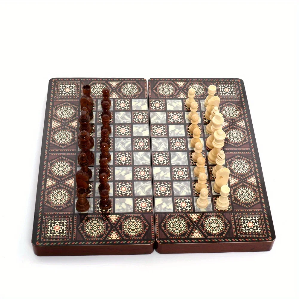 

Three in One Chess 40CM Toy Competition Multi Functional High End Wooden Chess Standard Edition Puzzle Game