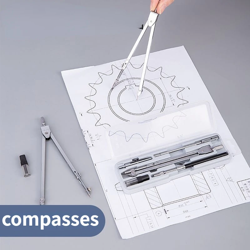 Deli 8603 8605 Metal Compasses Student Professional Graphics Compasses Compas Scolaire Chescolar Compass Set