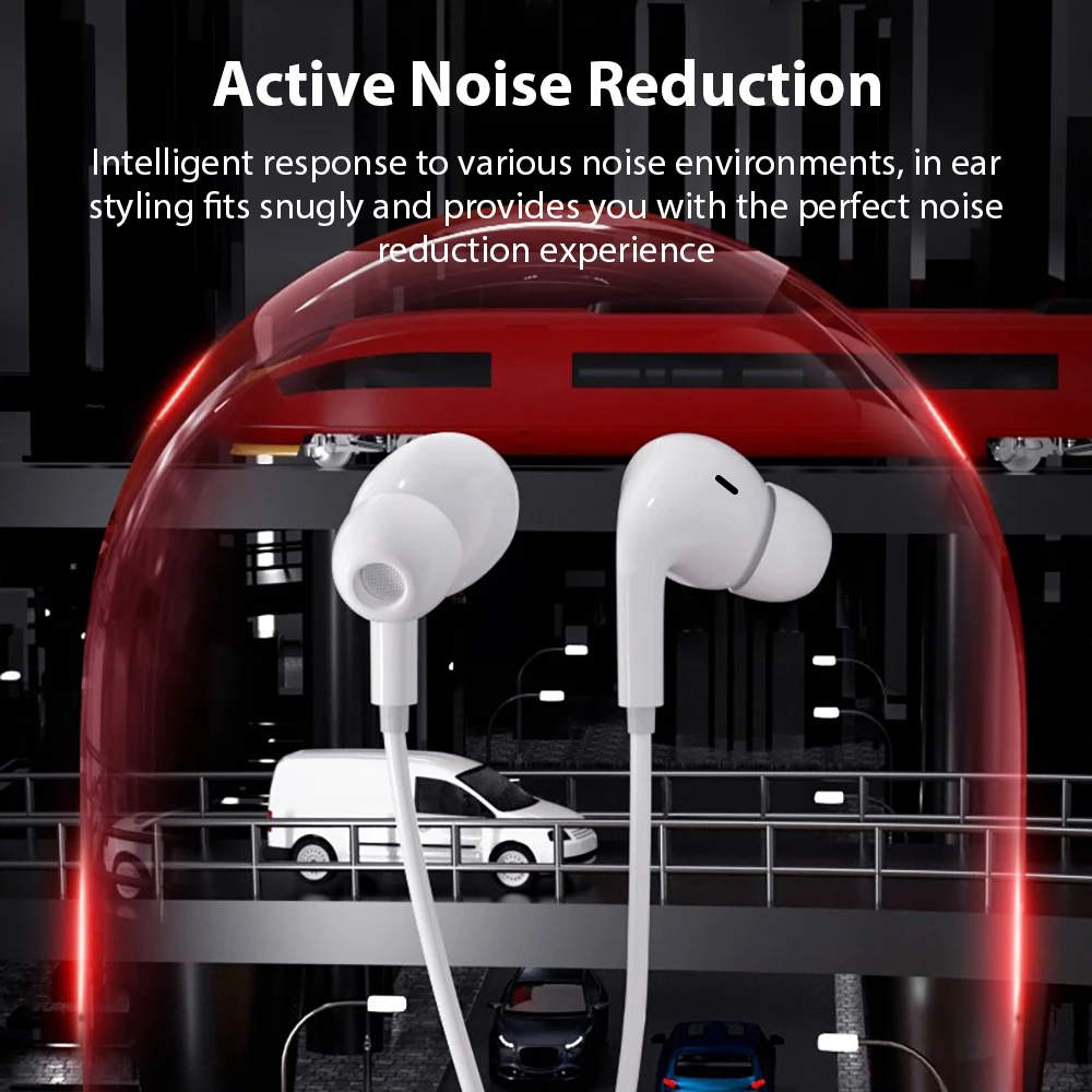 Przewodowe słuchawki USB Type C HiFi douszne Hi-Res Audio z mikrofonem, przewodowy zestaw słuchawkowy do Samsung Galaxy S26 S25 S24 S23 S22 Ultra — zdjęcie produktu 2