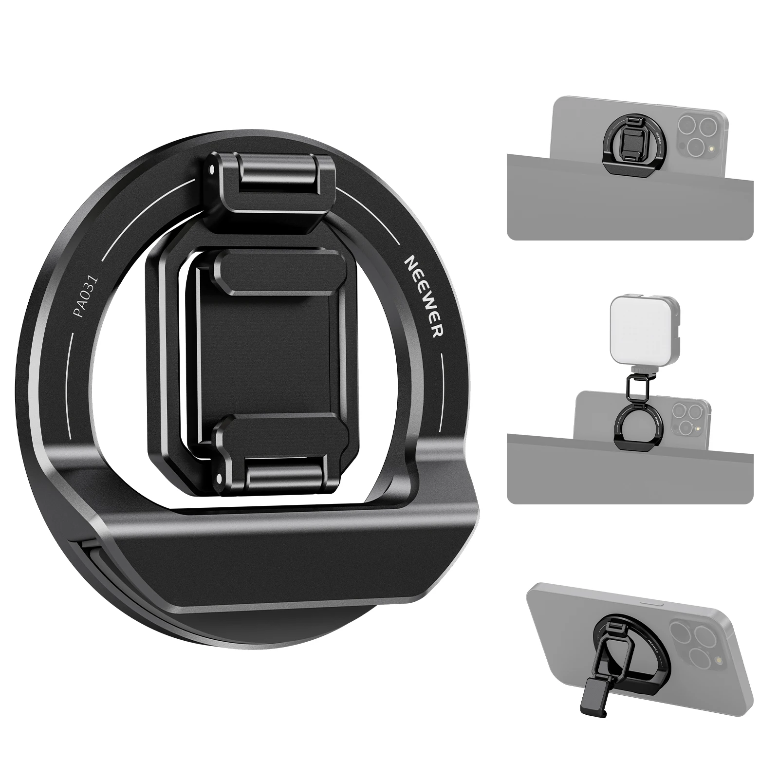 

NEEWER Foldable phone Mount with Cold Shoe for MagSafe iPhone 15 Pro Max 14 13 12 MacBook Air 13" M1 Mobile Accessories