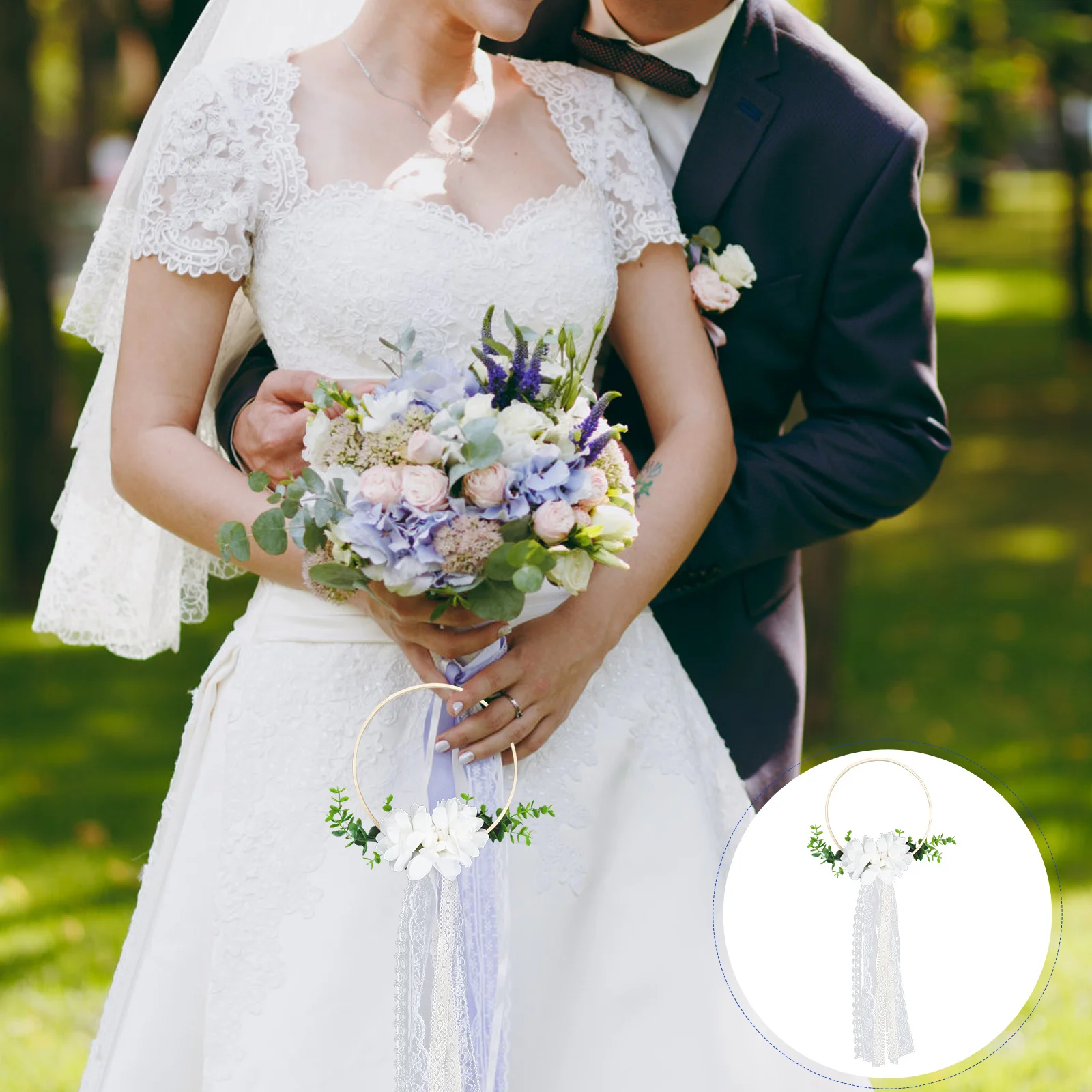 

Bride Hand Garland Wedding Decor Bridal Accessories Bridesmaid Prop Garland Decorations Plastic Flower Lightweight Portable Home