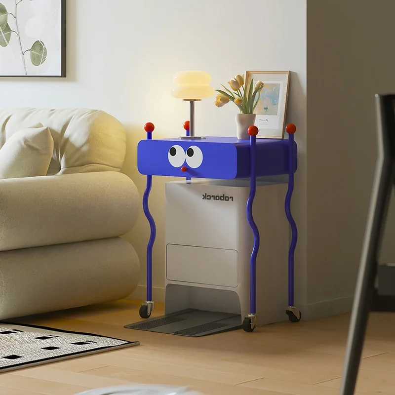 Carbon Steel Sofa Side Table  Wear-Resistant Storage Rack with Wheels Rust-Resistant Storage Chest  Anti-Bump   Bedside Storage