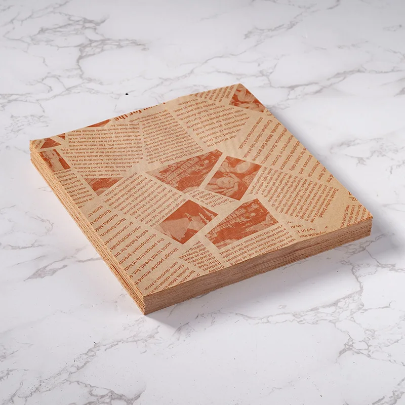 Anti Oil Paper Fried Chicken and French Fries Hamburgers Oil Absorbing Baking Oil Paper Sandwich Packaging Paper