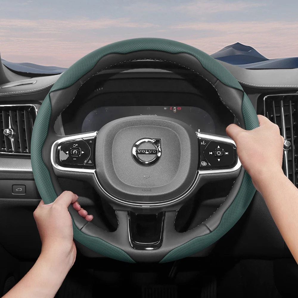 

Suitable for Volvo Ventilated Leather Steering Wheel Cover Segmented V40 V70 S60 C30 S40 S90 Xc90 Xc70 Xc60 Fh 4 5 Ex30 S80 XC40