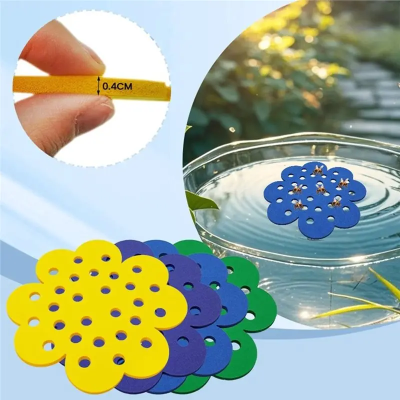 ABLK 급수 스테이션 PVC 플로팅 벌 급수기 4개 꽃 모양 장식용 나비 수분 공급 장치