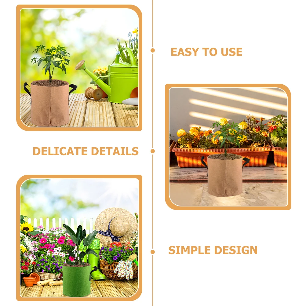 

4pcs Plant Growing Non-Woven Fabric Grow Bags For Vegetables Flowers Potatoes Breathable Planting Bags Garden Patio Use