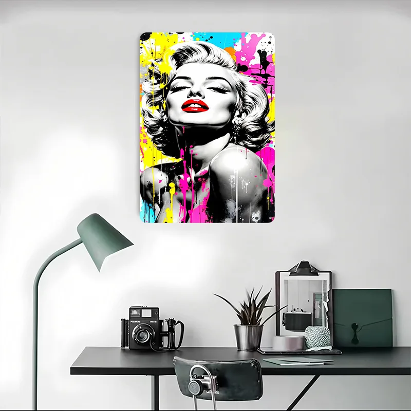 مارلين مونرو فن البوب صورة معدنية ملصق تين علامات غرفة المعيشة الديكور في المنزل علامة معدنية مخصصة لتزيين جدران الفن #4