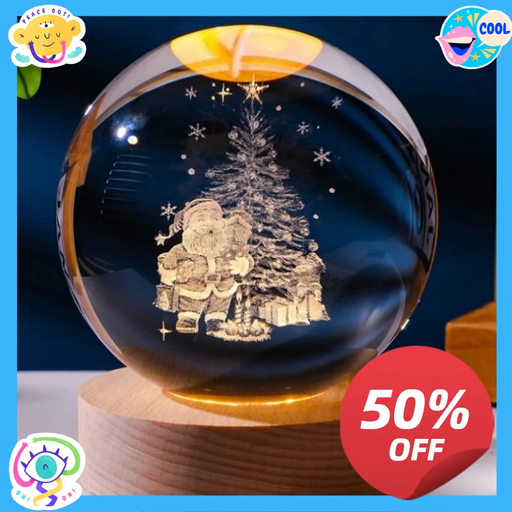 NEW Christmas Birthday Gifts 60cm 3D Crystal Moon Ball Night Light Glass Sphere Snow Globe Engraved Solar Galaxy Astronomy Gift