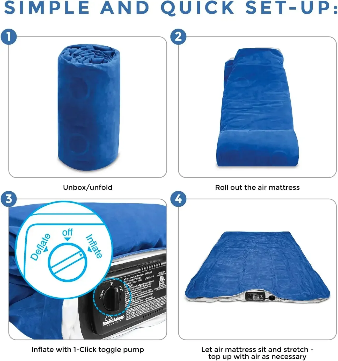 

BestsellerLuxury Air Mattress with ComfortCoil Technology Double Height, Adjustable, Inflatable Blow Up, Portable - Twin Size