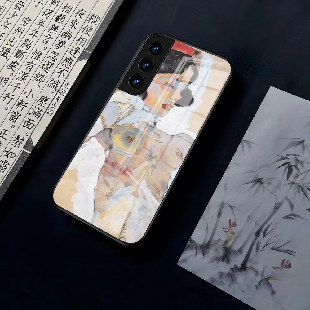 Egon Schiele Phone Case For OPPO A 55 54 One Plus 8T 92s A93s A94 95 8 9 7 Pro FindX3 X5PRO RENO4 RENO7 Reno4se 5F 6Z Glass Cove