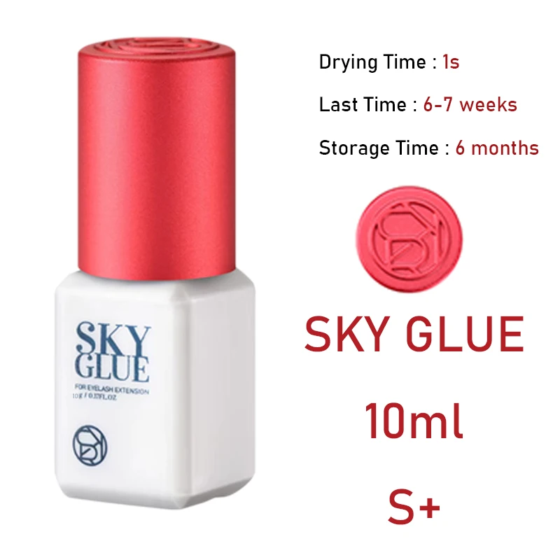 1 Bottle Korea Sky S+ for Eyelash Extensions Adhesive 5ml Red Cap Fast Dry Original Sealed Bag Beauty Makeup Professional Tools