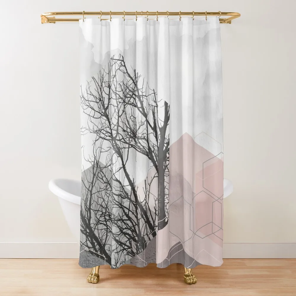 

Abstract Geo Landscape Part 2 Shower Curtain Luxury Bathroom Shower Bath Curtain