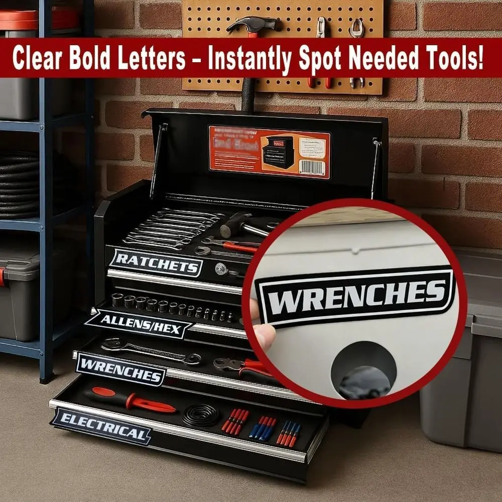 

Hot PVC Magnetic Toolbox Labels Easy Identification Time-Saving Reusable Tags Tool Box Labels Organize Accessories