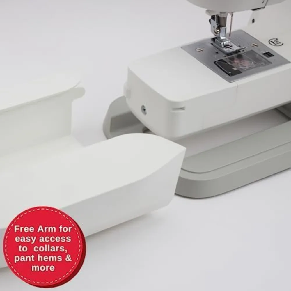 ماكينة خياطة خفيفة الوزن ومحمولة مع 45 تطبيقًا للغرز وإضاءة LED وفتحة أزرار ذات 4 خطوات |   مثالية للإصلاح والخياطة