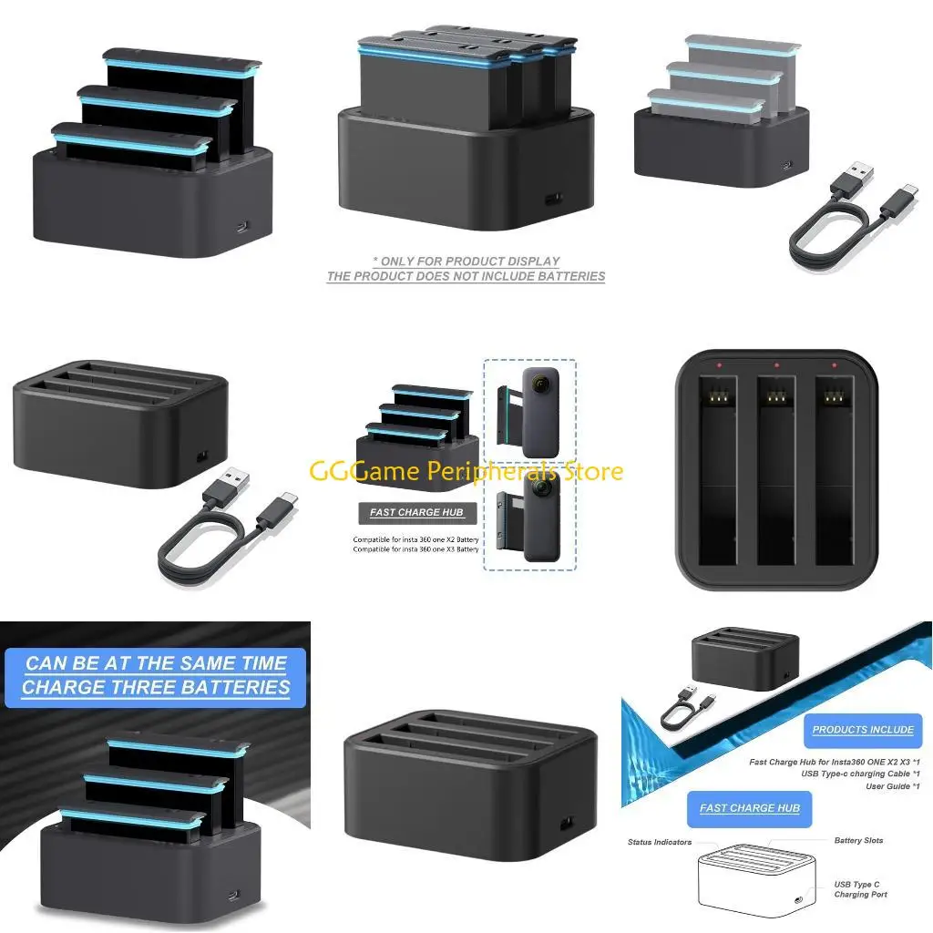 

U55B Small Battery Chargers Hub Hub for one Action Camera Accessories