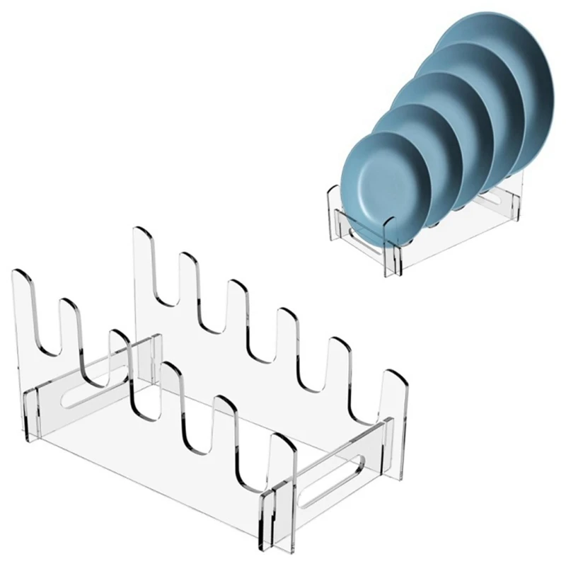 Pengering piring penghemat ruang penyimpanan kapasitas besar, tempat piring tingkat Tunggal Arcylic (3 kisi)