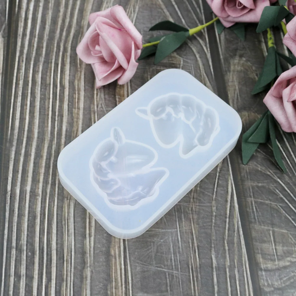 

2 шт. силиконовая форма в форме единорога для DIY настольный нить экологически чистый антипригарный легко чистится многоразовые ювелирные аксессуары