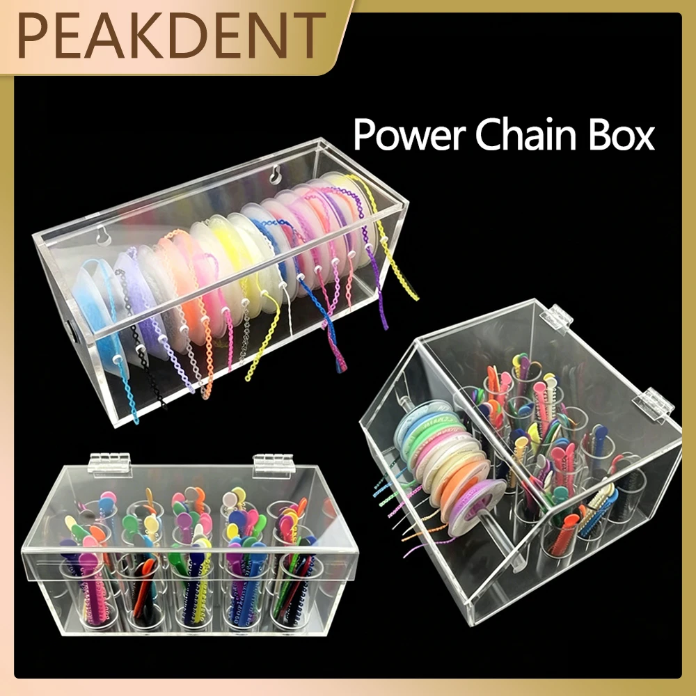 

1Box Dental Arcylic Dispenser Power Chain Placer Box Orthodontic Ligature Tie Organizer Ortho Elastic Chain Storage Holder