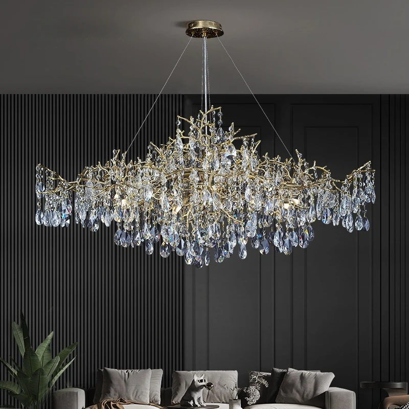 

Light Luxury Ceiling Led Crystal Chandelier Home Decoration Living Room Bedroom Villa Duplex French Restaurant Lighting Fixtures