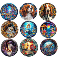 Wooden Animal Jigsaw Puzzle for Adults Kids Toy Circular Puzzle Puzzles Set Birthday Gift Brain Teaser Family Interactive Game